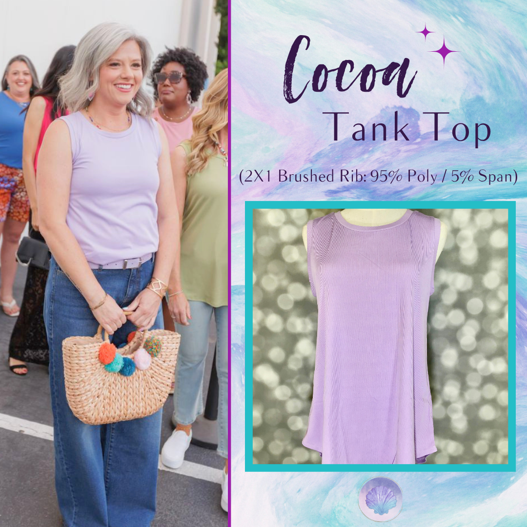 LuLaRoe Cocoa Sleeveless Top - Solid Soft Lavender