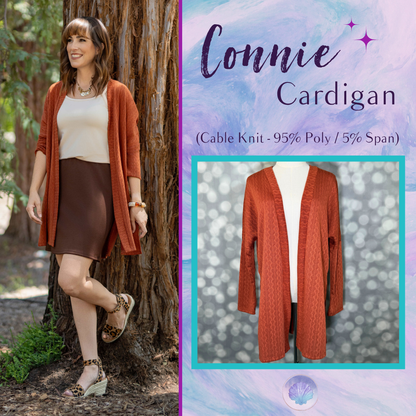 LuLaRoe Connie Lightweight Overlay - Solid Burnt Cinnamon