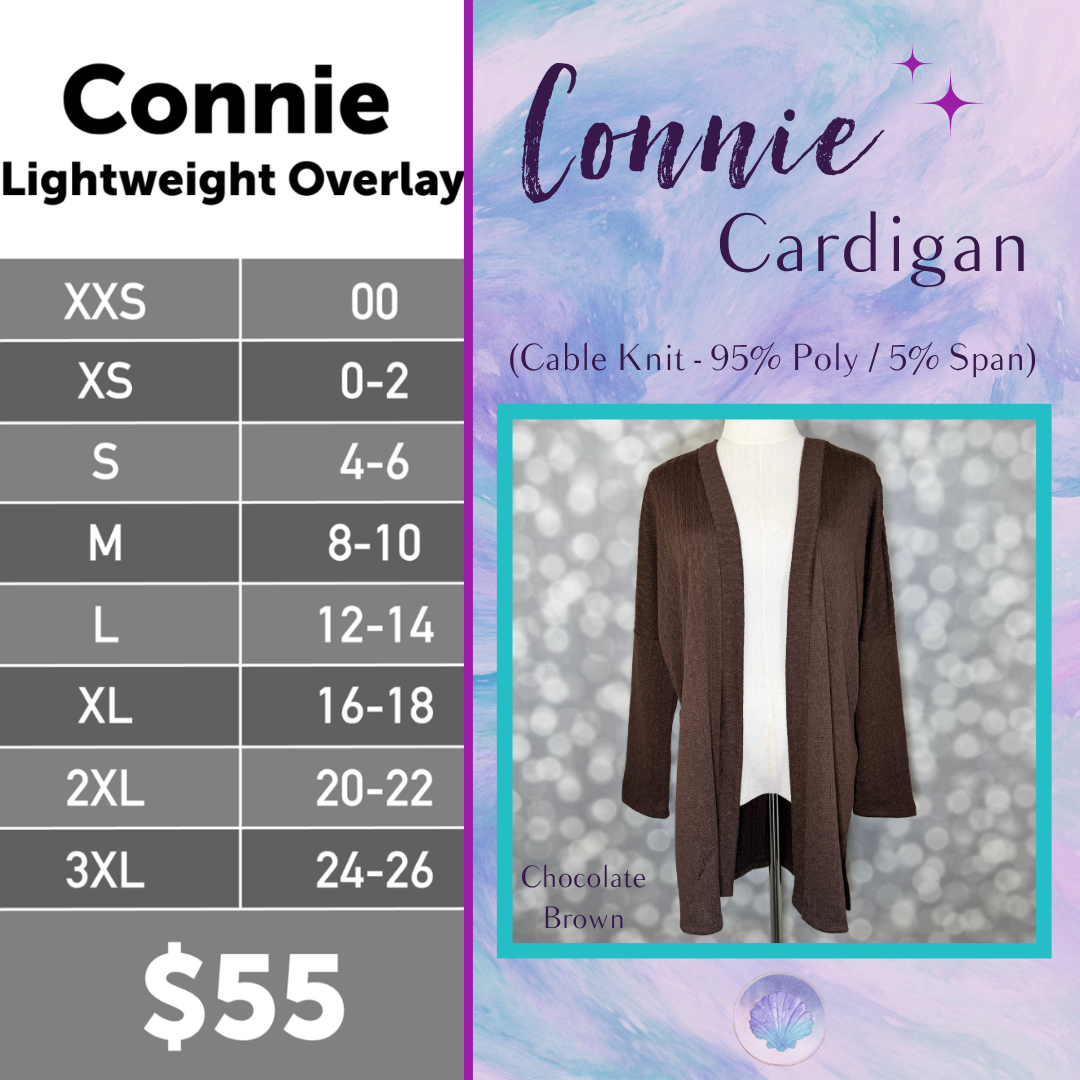 LuLaRoe Connie Lightweight Overlay - Solid Chocolate Brown