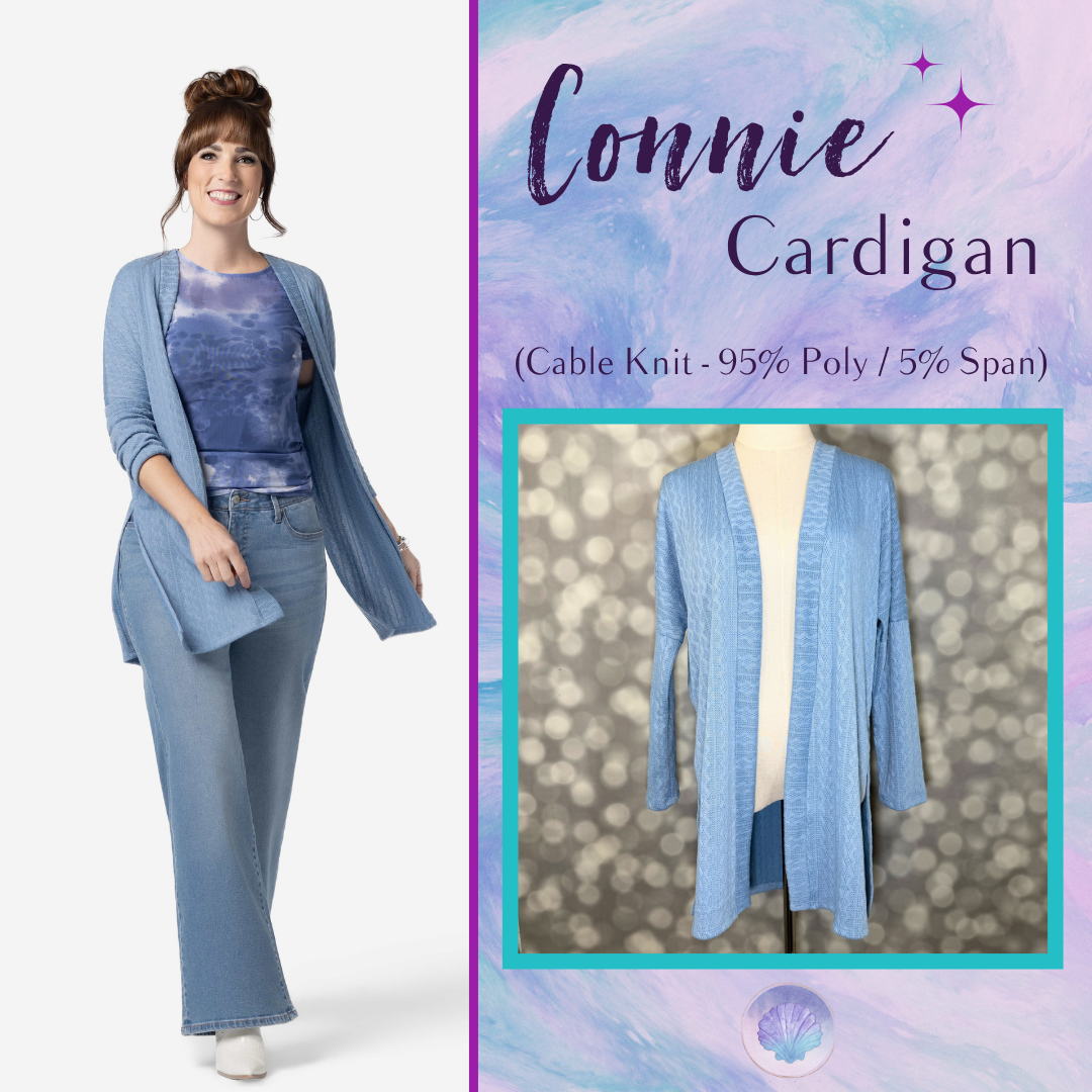 LuLaRoe Connie Lightweight Overlay - Solid Denim Blue