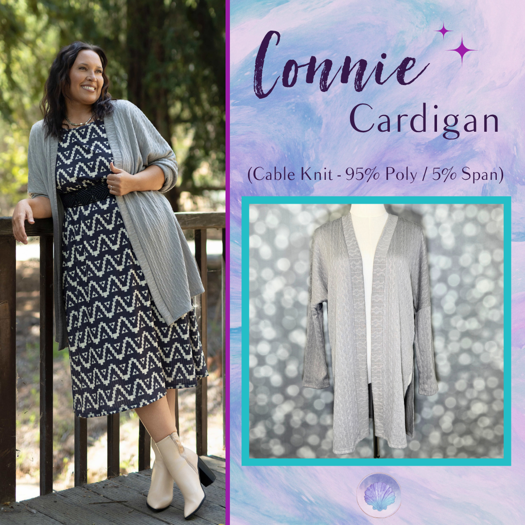 LuLaRoe Connie Lightweight Overlay - Solid Heather Gray