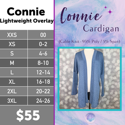 LuLaRoe Connie Lightweight Overlay - Solid Slate Blue