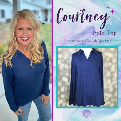 Courtney - Solid Medieval Blue Brushed Hacci