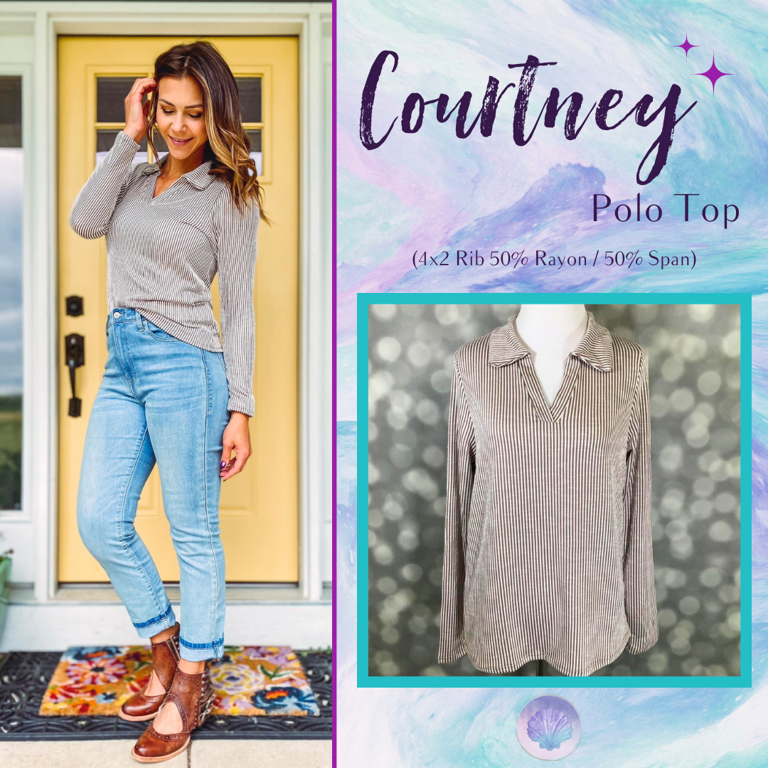LuLaRoe Courtney - Taupe Whisper Pinstripe 