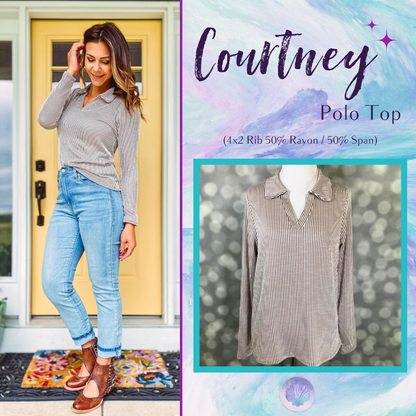 LuLaRoe Courtney - Taupe Whisper Pinstripe 