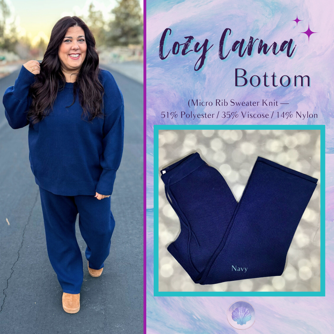 LuLaRoe Cozy Carma Bottom - Solid Navy