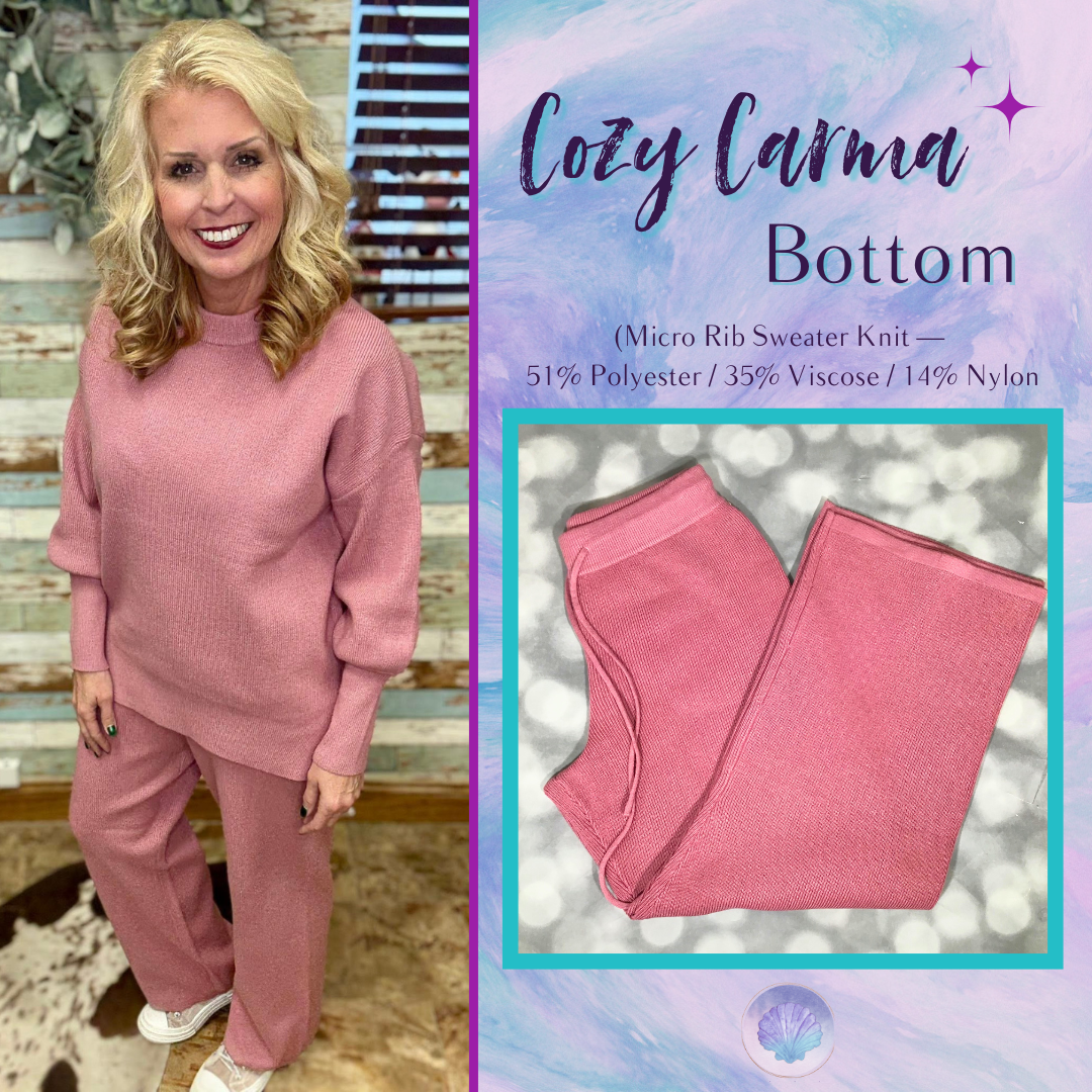 LuLaRoe Cozy Carma Bottom - Solid Rosy Blush Knit