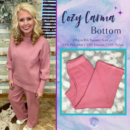 LuLaRoe Cozy Carma Bottom - Solid Rosy Blush Knit