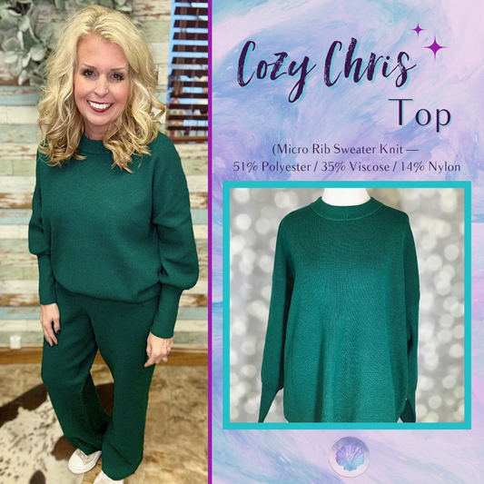 LuLaRoe Cozy Chris Top - Solid Deep Forest Green