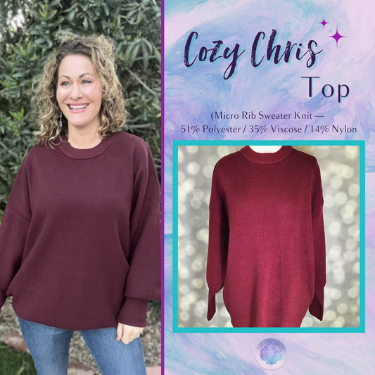 LuLaRoe Cozy Chris Top - Solid Merlot