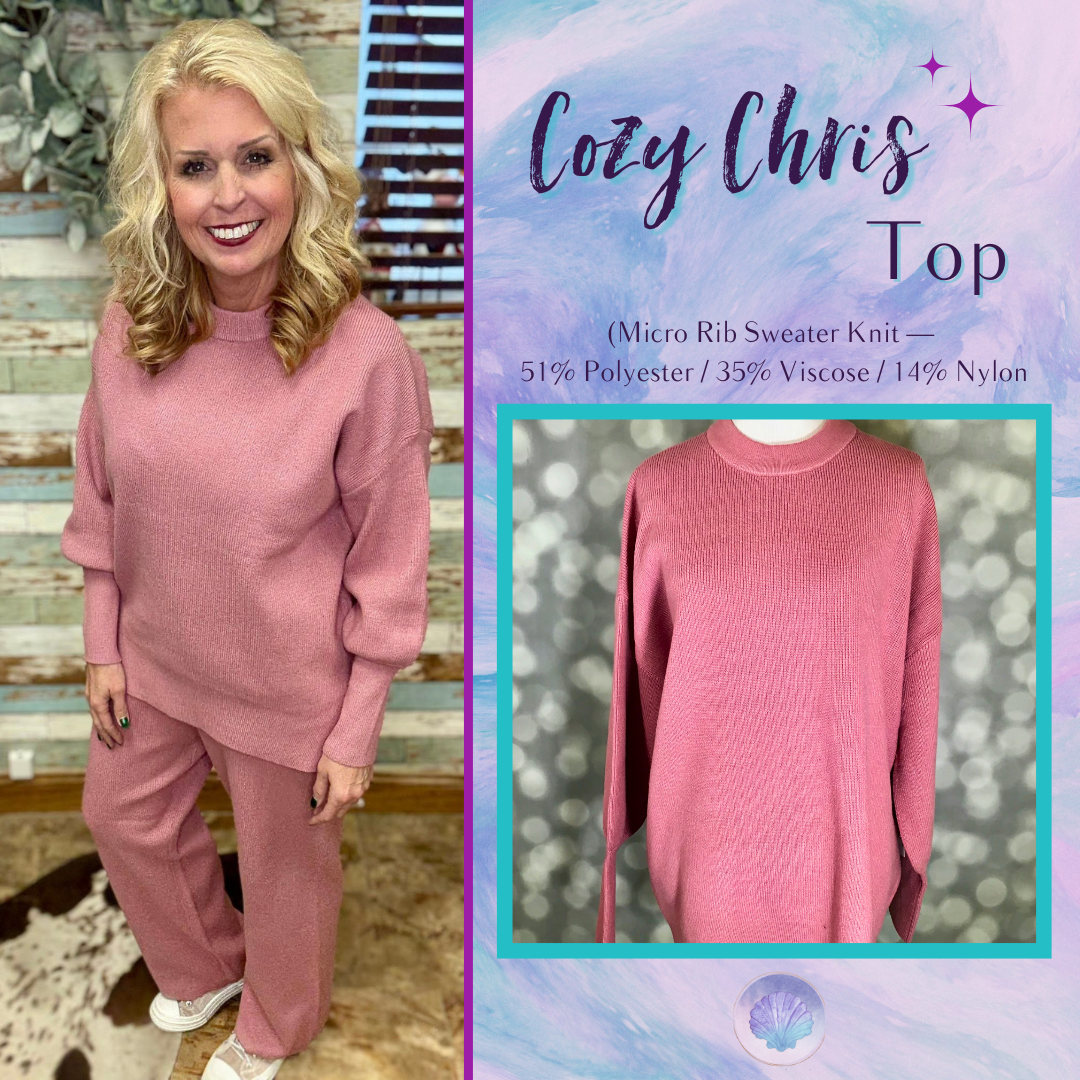 LuLaRoe Cozy Chris Top - Solid Rosy Blush Knit