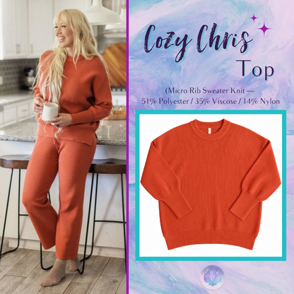 LuLaRoe Cozy Chris Top in Solid Rust Orange - view 1