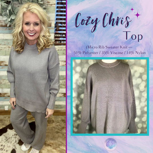 LuLaRoe Cozy Chris Top - Solid Soft Pebble Gray