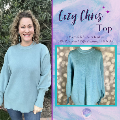 LuLaRoe Cozy Chris Top - Solid Soft Winter Mist