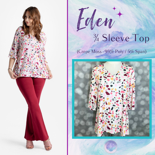 LuLaRoe LuLaRoe Eden Top - Blush Petal Terrazzo 