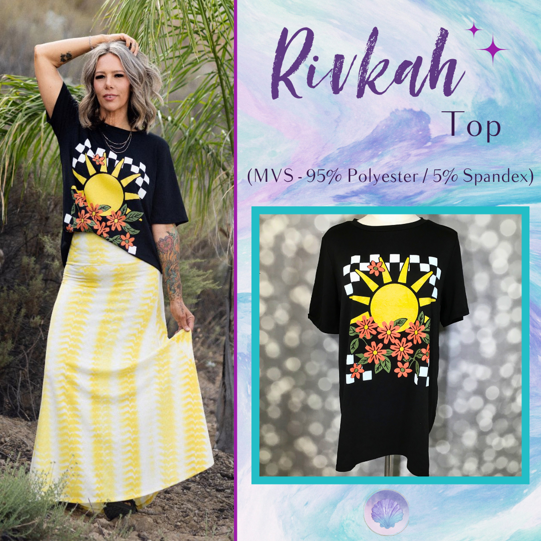 LuLaRoe Rivkah Top - Checkered Sunshine