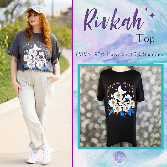 LuLaRoe Rivkah Top - Moonlit Wildflower Reverie