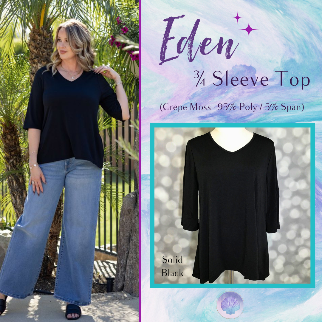 LuLaRoe LuLaRoe Eden Top - Solid Black 