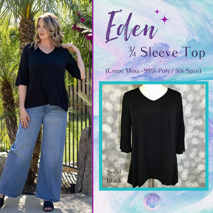 LuLaRoe LuLaRoe Eden Top - Solid Black 