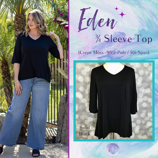 LuLaRoe LuLaRoe Eden Top - Solid Black 