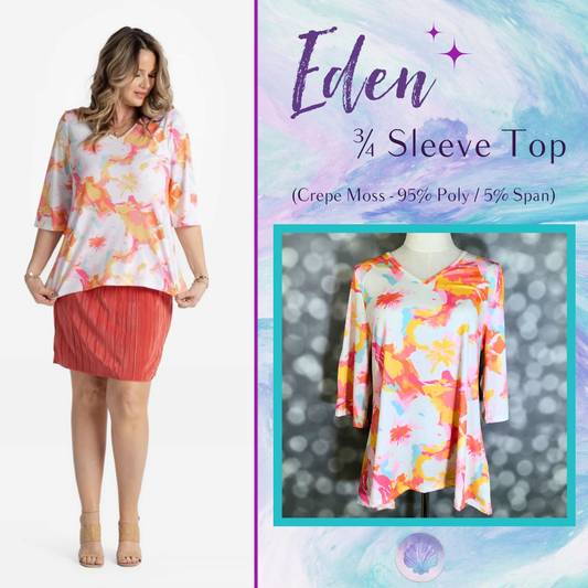 LuLaRoe LuLaRoe Eden Top - Sunset Splash Abstract Floral 