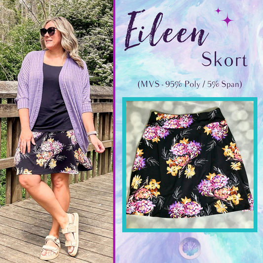LuLaRoe LuLaRoe Eileen Skort - Midnight Blossom Garden 