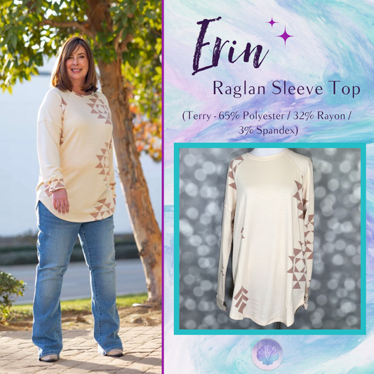 LuLaRoe LuLaRoe Erin Raglan Top - Desert Arrow Geometry 
