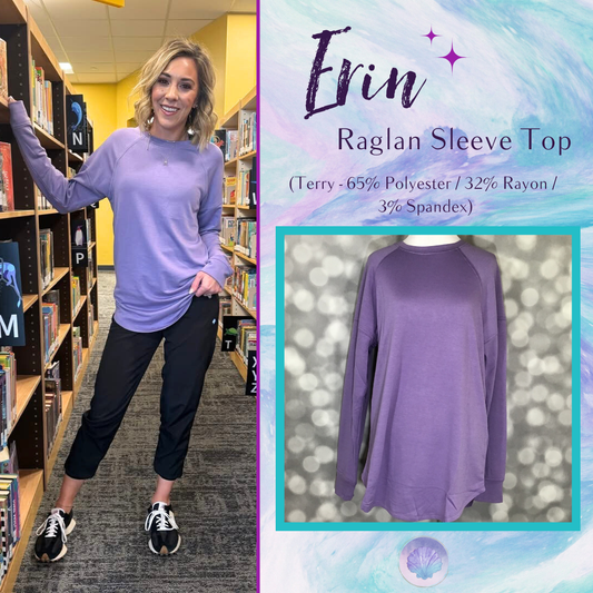 LuLaRoe LuLaRoe Erin Raglan Top - Solid Lavender Dusk 