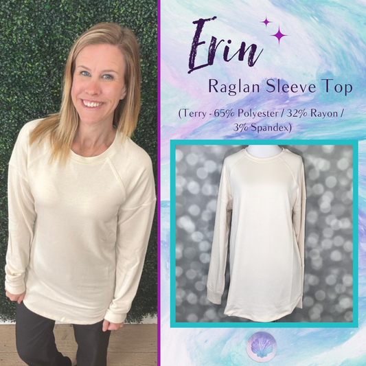 LuLaRoe LuLaRoe Erin Raglan Top - Solid Soft Oatmeal 