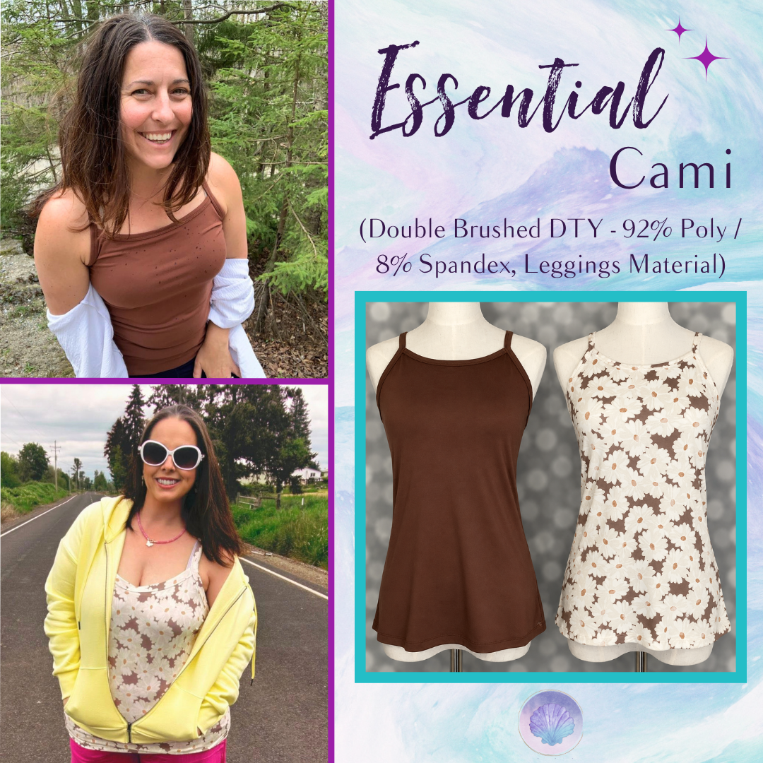 LuLaRoe LuLaRoe Essential Cami Set – Solid Cocoa Truffle & Vintage Daisy Lace 