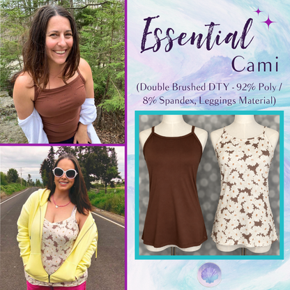 LuLaRoe LuLaRoe Essential Cami Set – Solid Cocoa Truffle & Vintage Daisy Lace 