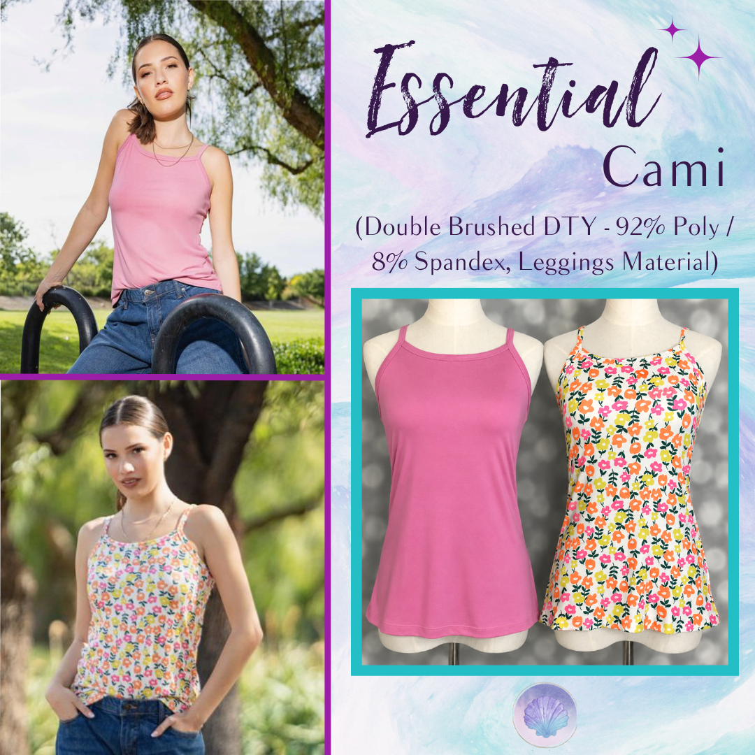 LuLaRoe LuLaRoe Essential Cami Set – Solid Petal Pink & Retro Meadow Floral 