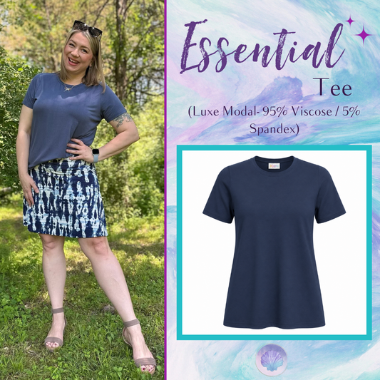LuLaRoe Essential Tee - Solid Stormy Blue