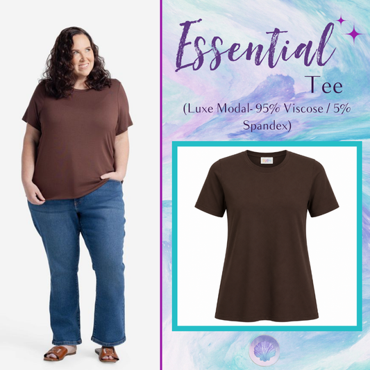 LuLaRoe Essential Tee - Solid Cocoa Truffle