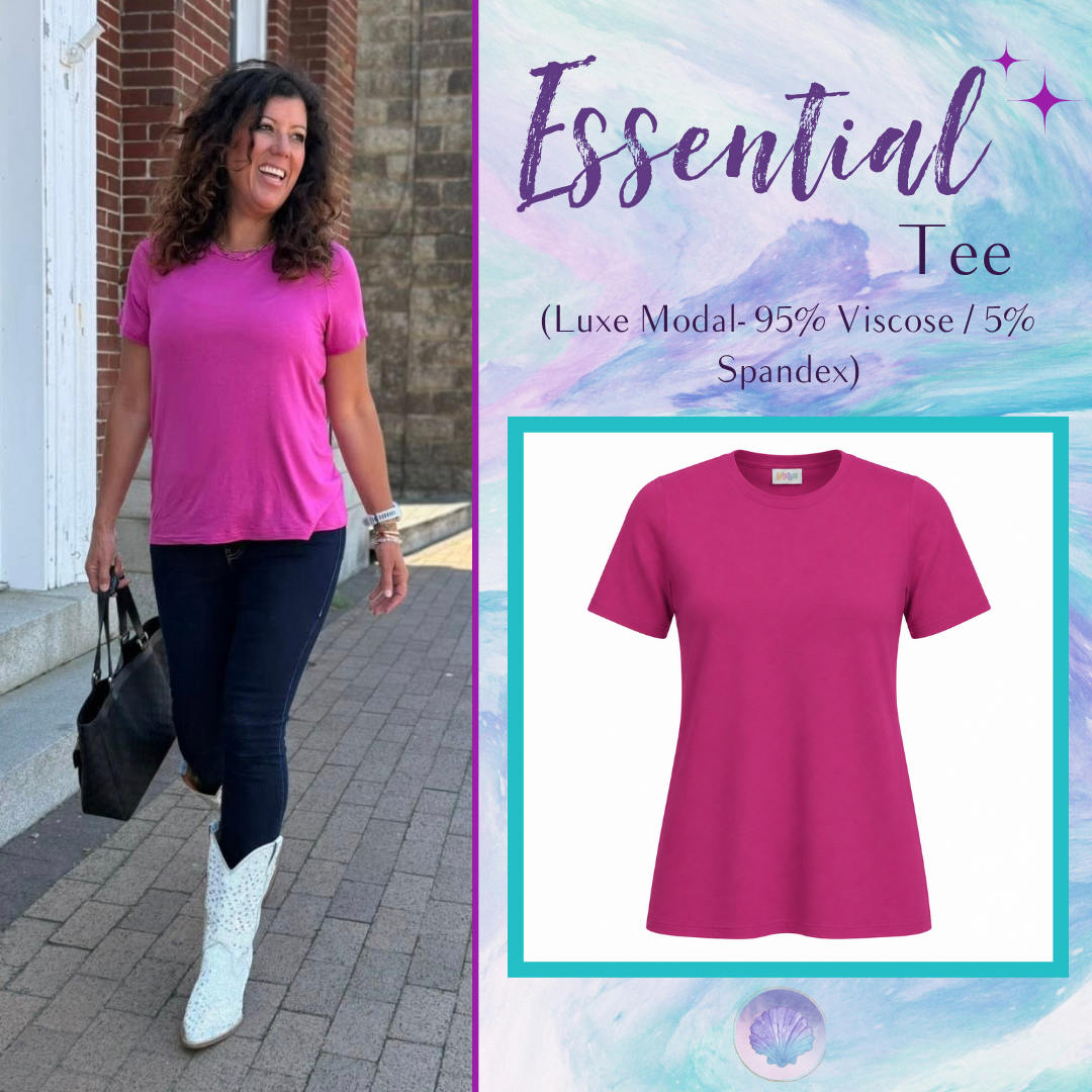LuLaRoe Essential Tee - Solid Fuchsia Bloom