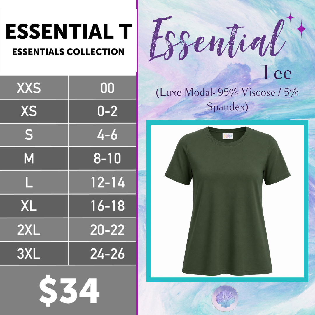 LuLaRoe Essential Tee - Solid Olive Grove
