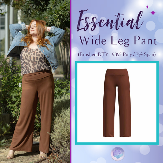 LuLaRoe Essential Wide Leg Pant  - Solid Cocoa Truffle
