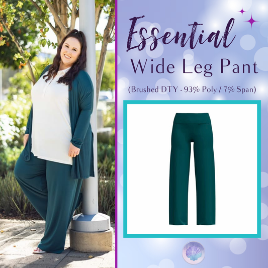 LuLaRoe Essential Wide Leg Pant  - Solid Deep Harbor Teal