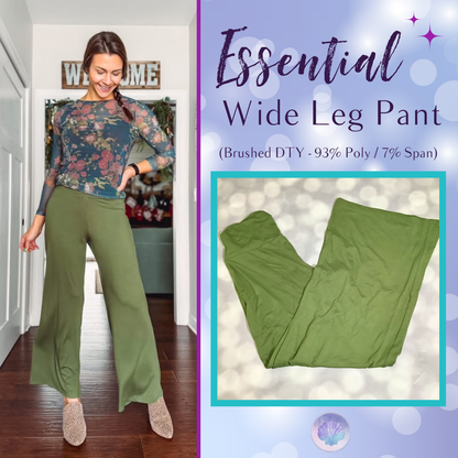 LuLaRoe LuLaRoe Essential Wide Leg Pant  - Solid Evergreen Grove 