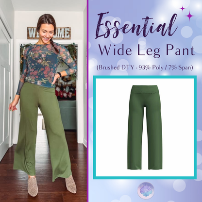LuLaRoe Essential Wide Leg Pant  - Solid Evergreen Grove