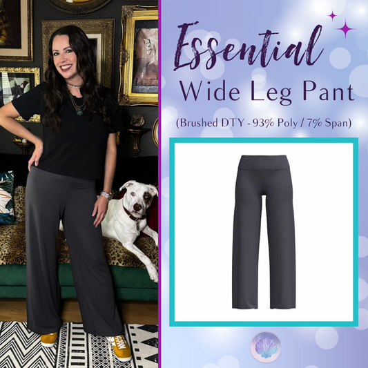 LuLaRoe Essential Wide Leg Pant  - Solid Graphite Charcoal