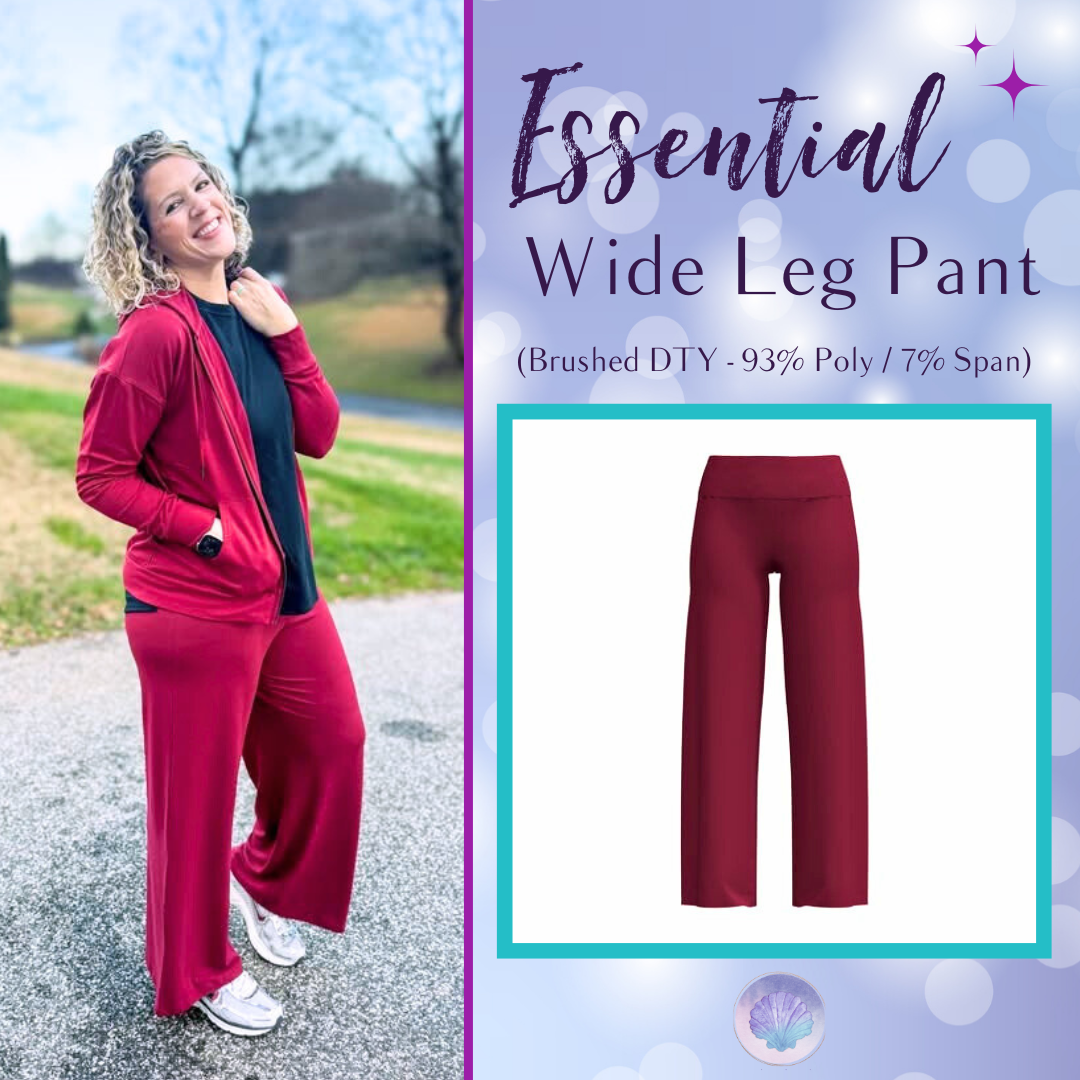 LuLaRoe Essential Wide Leg Pant - Solid Merlot