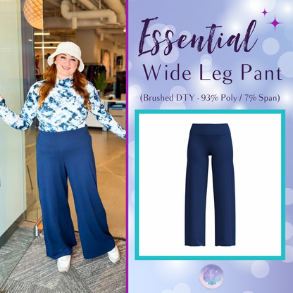LuLaRoe Essential Wide Leg Pant  - Solid Deep Harbor Navy