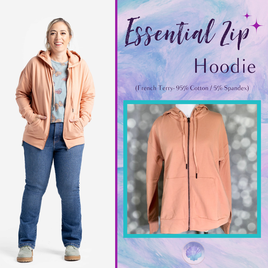 LuLaRoe Essential Zip Hoodie - Solid Cork Tan