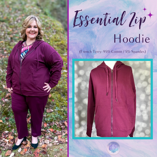 LuLaRoe Essential Zip Hoodie - Solid Fig Purple