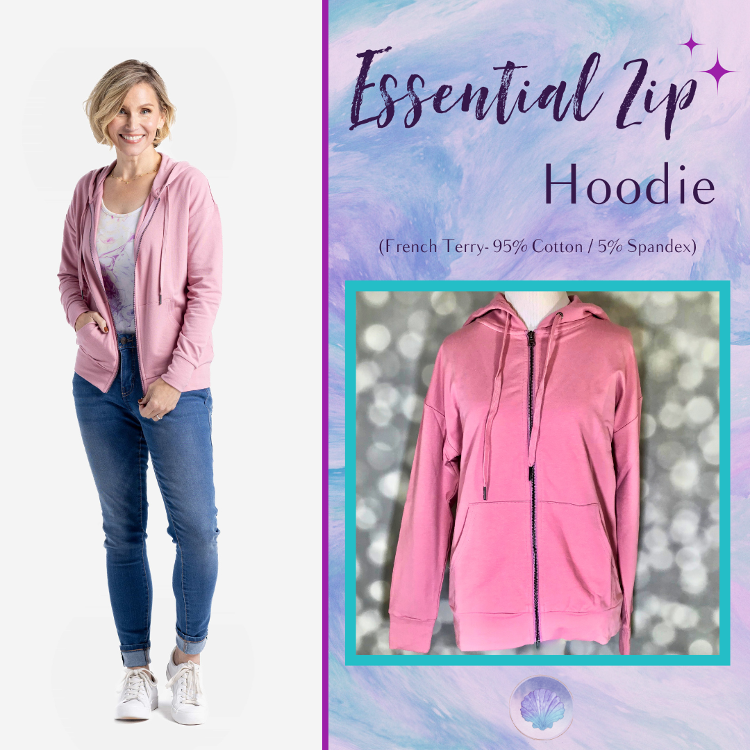 LuLaRoe Essential Zip Hoodie - Solid Lilas Mauve