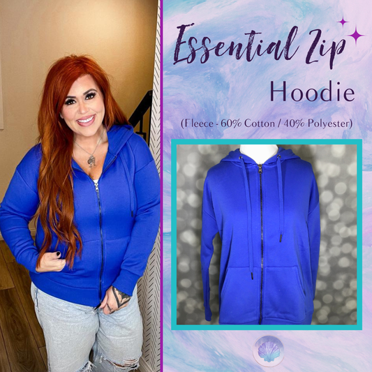 LuLaRoe LuLaRoe Essential Zip Hoodie - Solid Royal Blue 