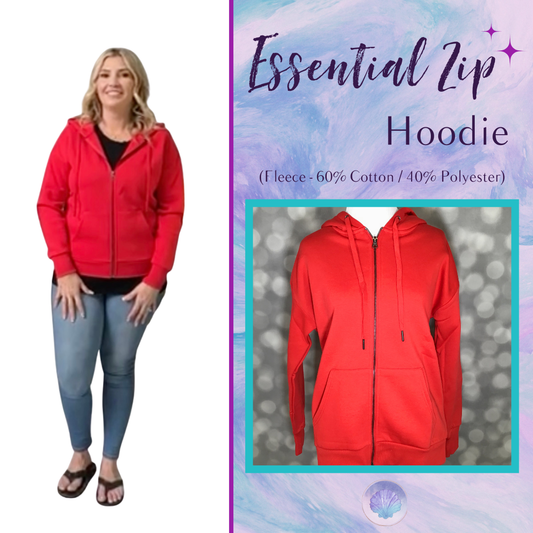LuLaRoe LuLaRoe Essential Zip Hoodie - Solid True Crimson 
