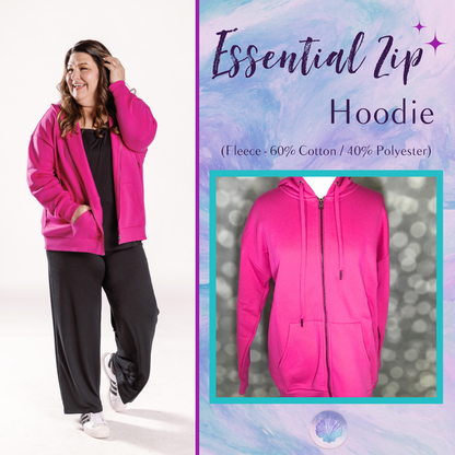 LuLaRoe LuLaRoe Essential Zip Hoodie - Solid Vibrant Fuchsia 