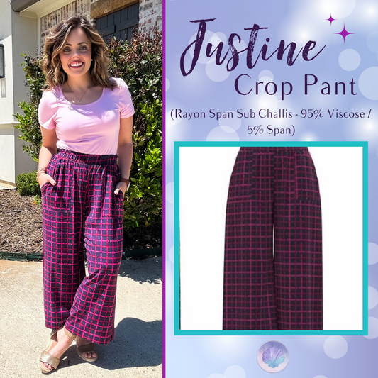 LuLaRoe LuLaRoe Justine Pant - Raspberry Grid Luxe 